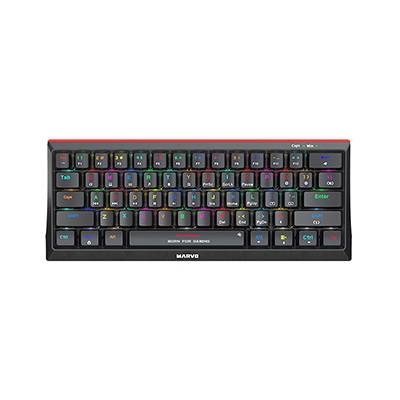 Marvo KG962G EN - R, klávesnica US, herná, mechanická typ drôtová (USB), čierna, RGB, červené spína KG962G EN-R