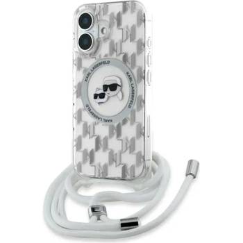 KARL LAGERFELD IML Crossbody Monogram Karl & Choupette Head MagSafe Калъф за iPhone 16 - Прозрачен (3666339320485)