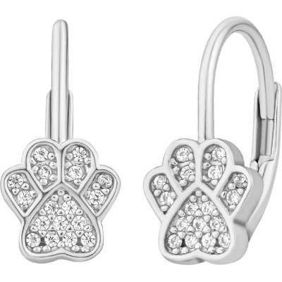 SILVEGO Stříbrné náušnice tlapky Pawie s Brilliance Zirconia LPS2287ES