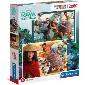 Clementoni - Puzzle 2x60 Raya and The Last Dragon - 40 - 99 piese