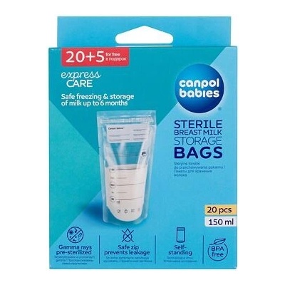 Canpol babies Express Care Sterile Breast Milk Storage Bags 20 x 150 ml sáček na mléko