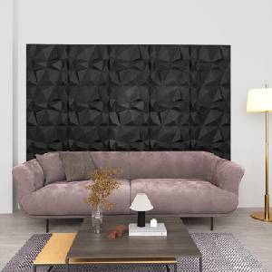 vidaXL Стенни панели 24 бр. 50 x 50 cm Диамант Черен XPS Пяна (42046025)