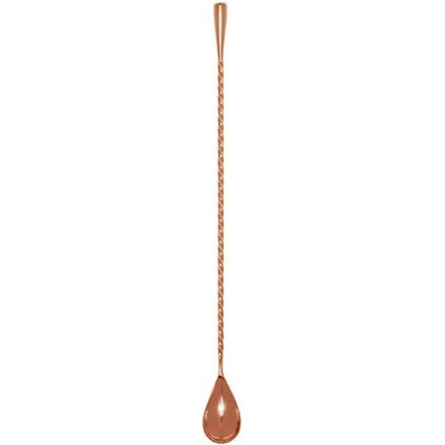 Nerezová barová lžička Cocktail Kingdom v měděném provedení s frapovací slzou 40 cm
