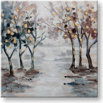 Malovaný obraz na stěnu STROMY 1 díl 60x60 cm - 60×60 cm / Klasický 2 cm
