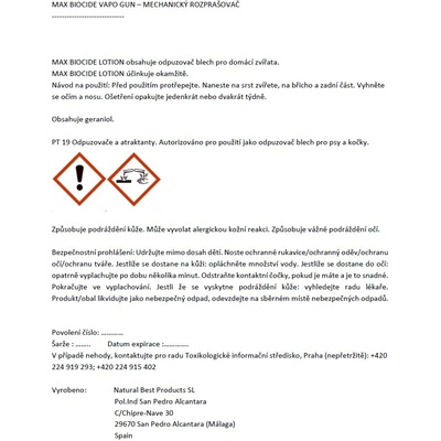 Max Biocide Vapo Gun antiparazitní sprej 500 ml