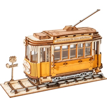 Robotime Drevené 3D puzzle Historická električka 145 ks