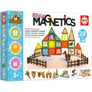 Educa Магнитен конструктор Educa - Еко ферма, 28 части (EDU20269) - baby