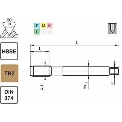Fanar THREAD M18x1.5 DIN-374C R40 (6H) HSSE TIN 800X