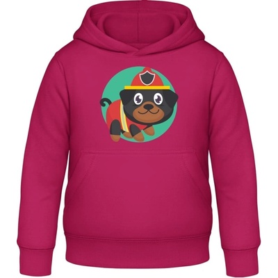 AWDis detská mikina s Kapucňu Psí záchranár Zvodná ružová