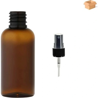 Via Plastová lahvička hnědá s ČERNÝM rozprašovačem 50 ml 800 ks
