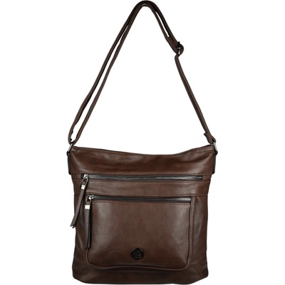 CATIA dámska crossbody koženková kabelka Tmavohnedá