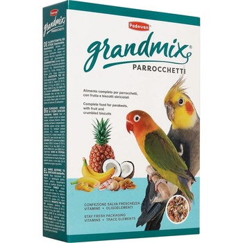 Padovan Grandmix parrochetti - пълноценна храна за средни папагали с плодове 850gr