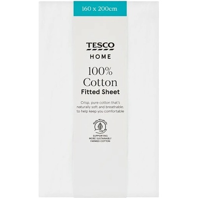 Tesco Home White napínacia plachta 160x200