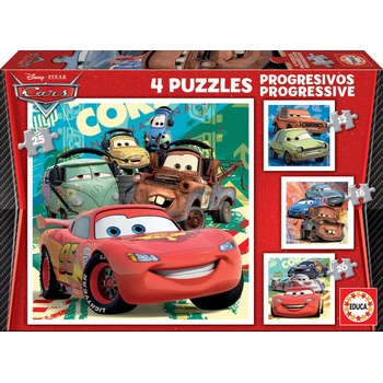 Image 1 of Educa - Puzzle 4v1 Cars educa - 1 - 39 piese