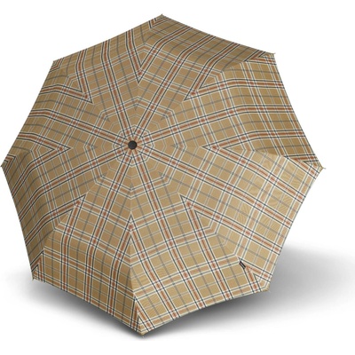 Knirps T.200 check beige elegantní dámský plně automatický deštník béžový