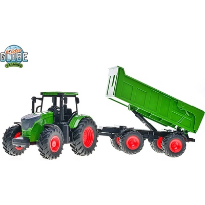 Kids Globe 54052 Traktor s přívěsem FARMING 0 1:24