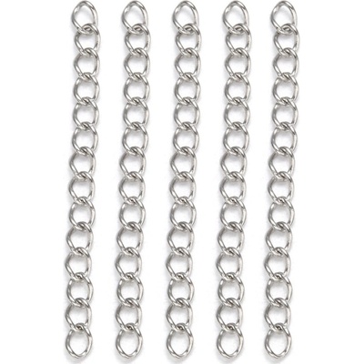 Prodlužovací řetízek z nerezové oceli - platinový - 4 cm x 3 mm - 1 ks – Zbozi.Blesk.cz