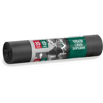 Image 1 of ANNA Торби за смет черни с връзка 35л, 15бр (800007)