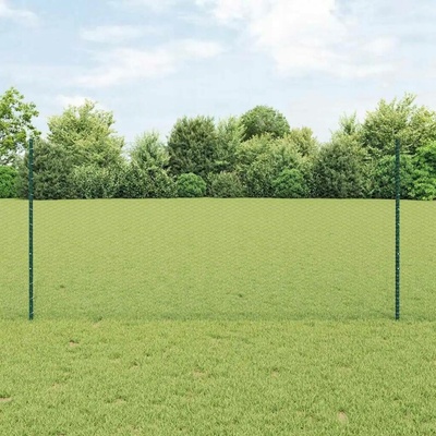 VidaXL Plot s sloupkem Zelená 1,2 x 25 m Ocel a PVC