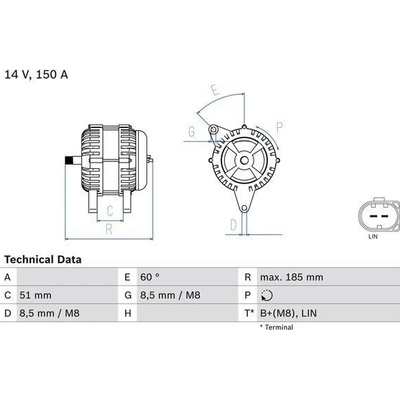 Alternátor BOSCH 0 986 048 380