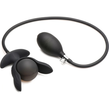 Master Series Dark Pearl Inflatable Vibrating Butt Plug Black