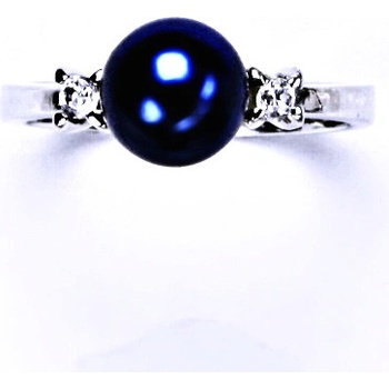 Čištín stříbrný s umělou modrou perlou T 1207