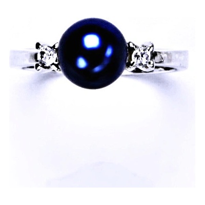 Čištín stříbrný s umělou modrou perlou T 1207