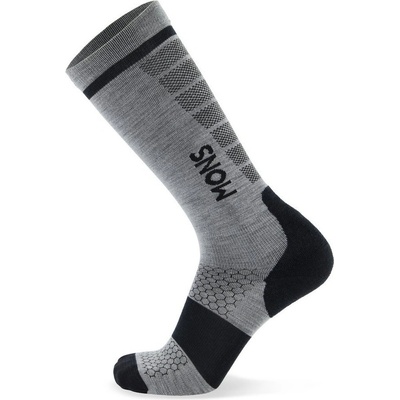 Mons Royale ponožky Pro Lite Merino Snow Sock sivá/čierna