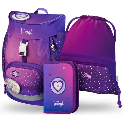 BAAGL КОМПЛЕКТ 3 AIRY Коне сърце: раница, моливник, торбичка BAAGL | Lilav | Момичешки | ЕДИН РАЗМЕР