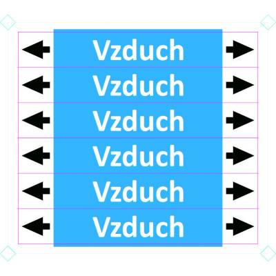 Grafiko | Vzduch - dle ISO 20560 - Materiál fólie s ochrannou laminací, Rozměr aršík 6 ks 52x300 mm