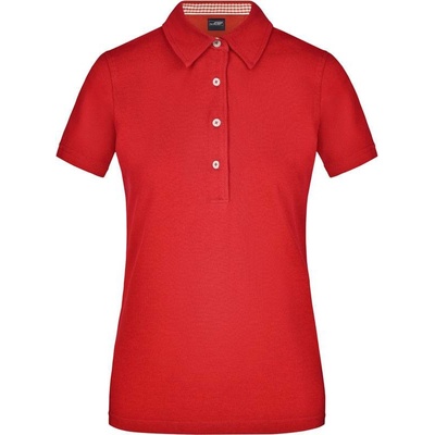 James & Nicholson JN 969 Dámske piqué polo červená biela