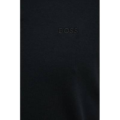 BOSS Orange Памучна тениска с яка BOSS Orange в черно с изчистен дизайн 50520109 (50520109)