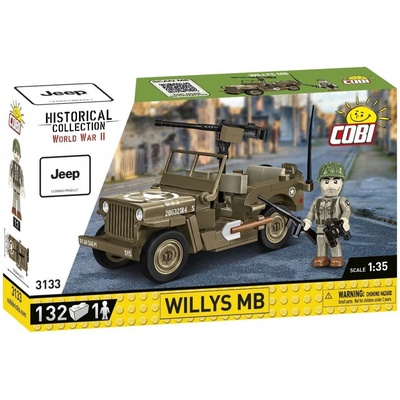 Cobi 3133 World War II Americký ozbrojený terénny automobil Jeep Willys MB