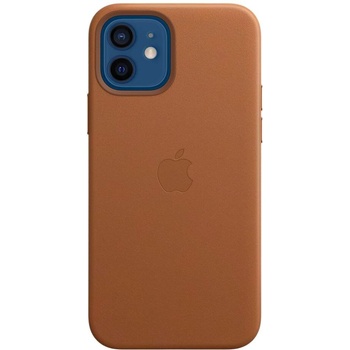 Apple iPhone Leather Case with MagSafe - оригинален кожен кейс (естествена кожа) за iPhone 12, iPhone 12 Pro (кафяв)