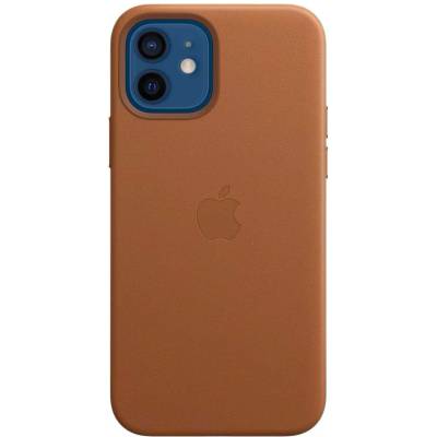 Apple iPhone Leather Case with MagSafe - оригинален кожен кейс (естествена кожа) за iPhone 12, iPhone 12 Pro (кафяв)
