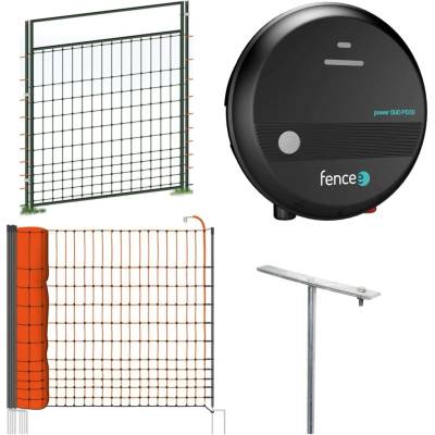 fencee Sada elektrického ohradníku se sítí 112 cm pro drůbež - ochrana proti lišce, kuně, pes - DUO zdroj - branka
