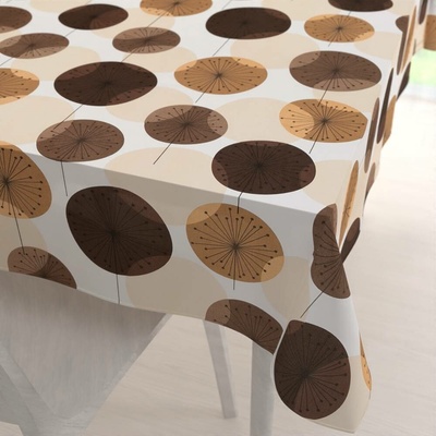 Biante bavlna obdélníkový ubrus Sandra SA-488 Hnědo-béžové designové pampelišky 120x160cm