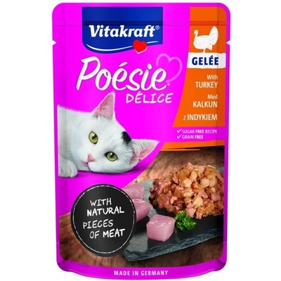 Vitakraft Poesie пауч за котки с пуешко истински парченца месо в желе 85gr
