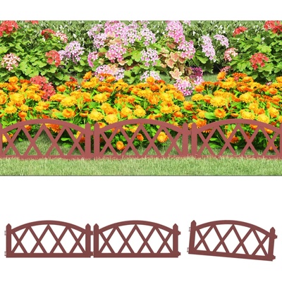 vidaXL Кантове за тревни площи, 17 бр, червени, 10 м, PP (318296)