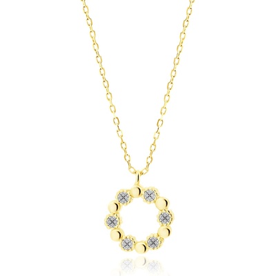 Olivie Strieborný náhrdelník kruh gold 5203