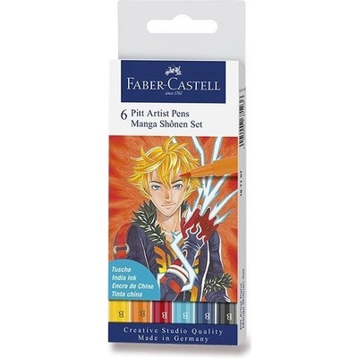 Faber-Castell Pitt Artist Pen Manga Shonen 6 farieb 4005401671572