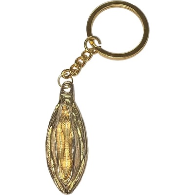 Метален ключодържател вагина, закачлив дизайн - Metal Keychain Vagina Gold (D-245412)