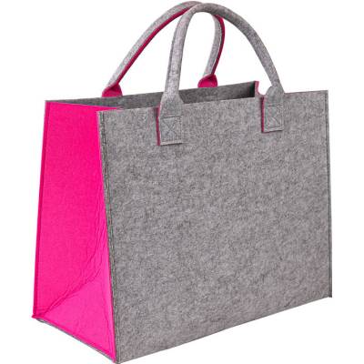 DEMA Plstená taška 42x22x34 cm Shopper XL sivá/ružová