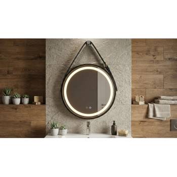 Image 1 of Кръгло LED огледало Strap с кожен колан (Ø600) | Цена (LW-LC-719)