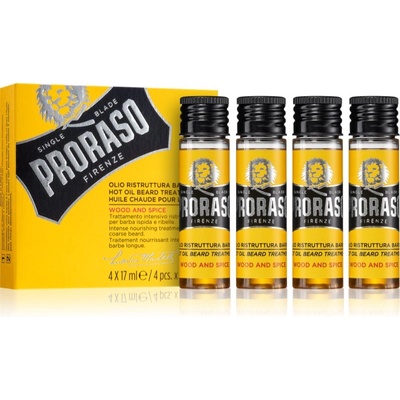 Proraso Wood and Spice Hot Set интензивна грижа с масло за твърда брада 4 x 17ml