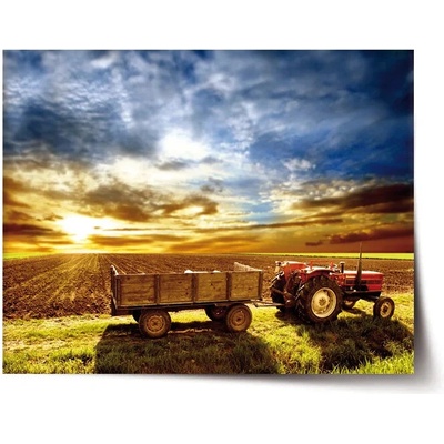 Sablio Plagát Traktor s prívesom - 90x60 cm