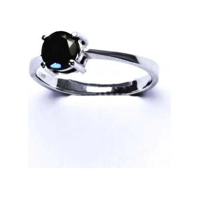 Čištín Stříbrný prsten přírodní černý spinel pleonast T 1250