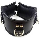 Rouge Leather Padded Posture Collar With 3 D-Rings Black