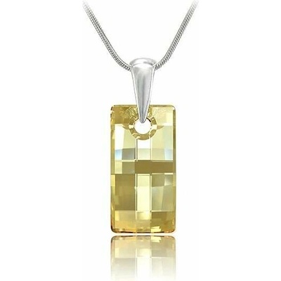 Swarovski Elements Stříbrný náhrdelník zlatý obdélník 34254.2 Golden Shadow