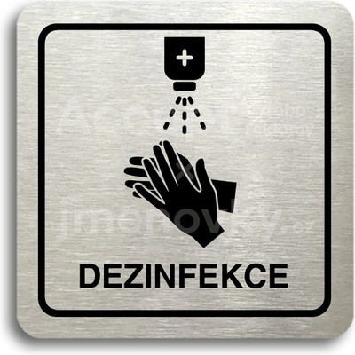 ACCEPT Piktogram dezinfekce - stříbrná tabulka - černý tisk